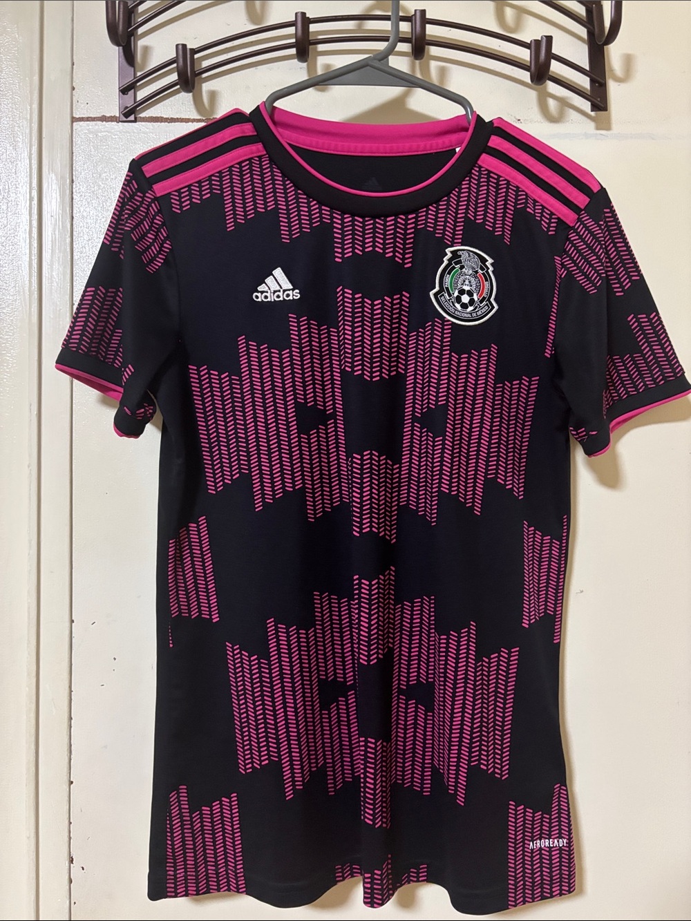 adidas Mexico Black and Pink Women's Soccer Jersey